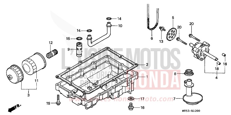OELPUMPE/OELWANNE von CB1300 Super Bold'or ABS FIGHTING RED (R134) von 1994